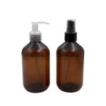 300ml PET Amber Brown Plastic Bottles with Clear Pump Black Oil Spray Set Ready