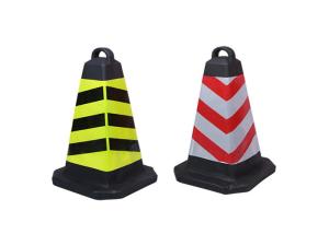 Wholesale Red White Reflective Film 28inch PVC Square Road Traffic Cone from china suppliers