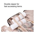 Travel Toiletry Makeup Bag Cosmetic Storage Box Pleats Cotton Peach Fur