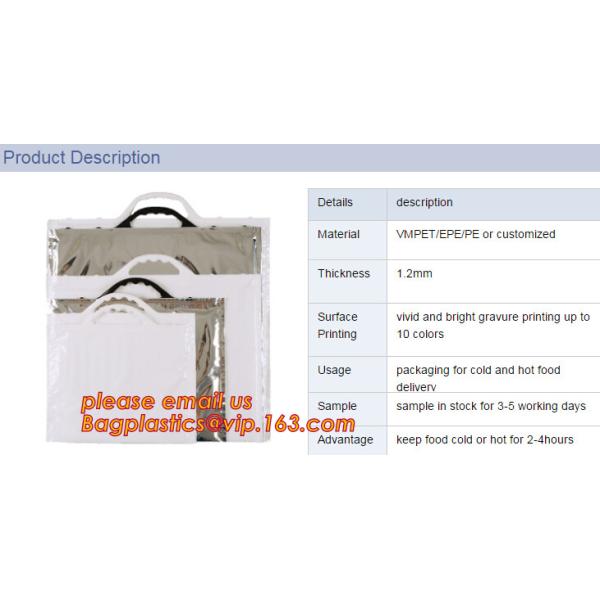 Outdoor square aluminum foil food thermal freezer cooler lunch insulation bag,Foil Cooler Bag Thermal Bag for Fruit Choc