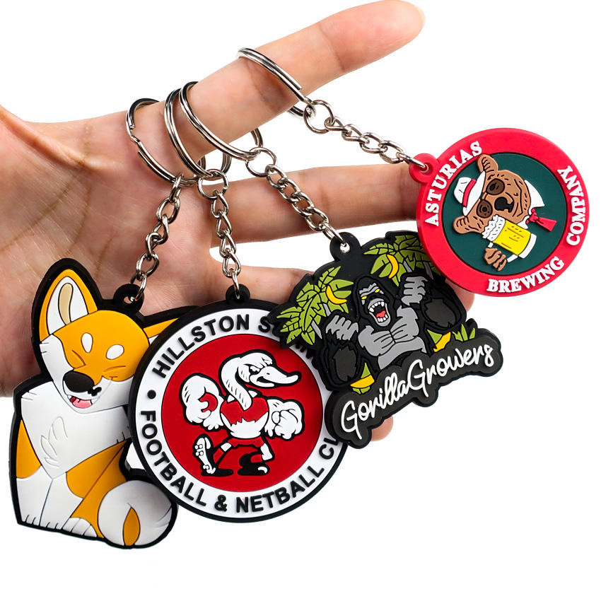 Custom Anime Pvc Keychain Cute Silicone Rubber Key Holder Digital Printing