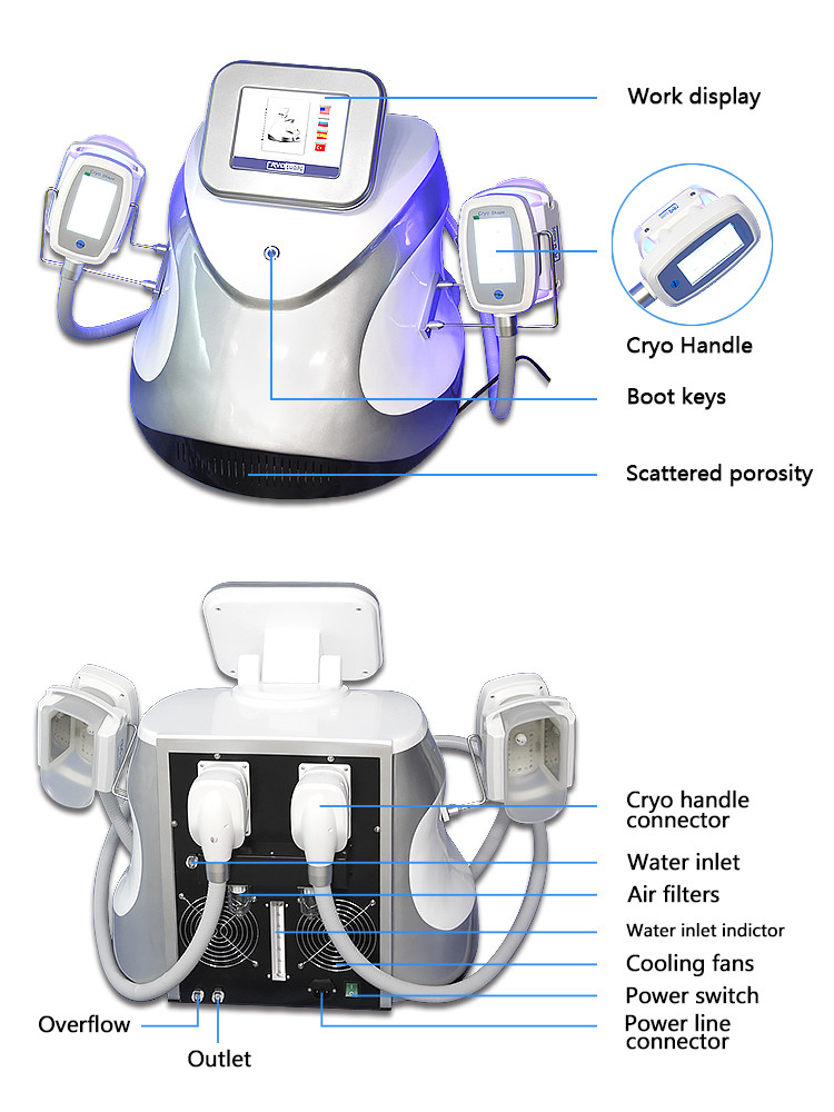 LAFO new portable 2 cryo handles cryo slim body machine, cryo fat reduce machine