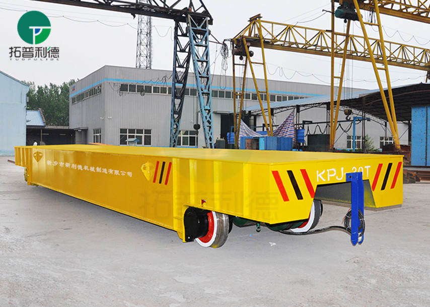30T Load Slab Rail Transfer Cars Handling Heavy Equipment Trailer With Warning Alarm