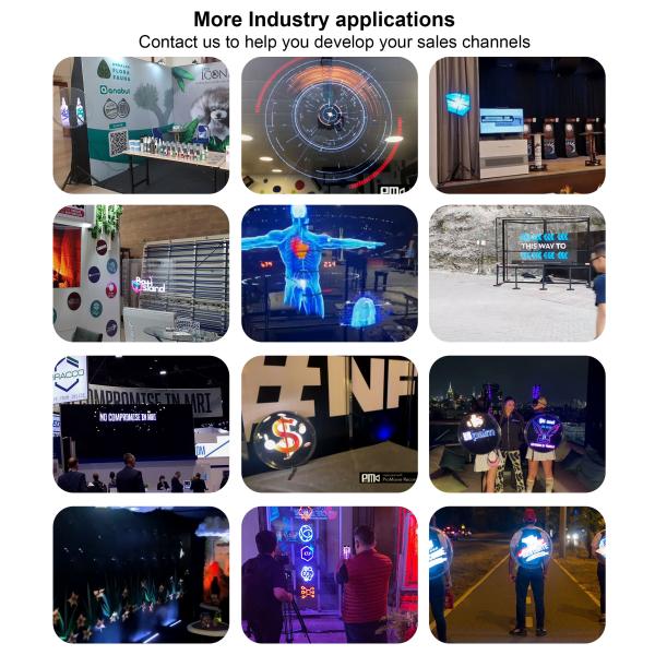 Mini 3D Holographic Projector Fan Splicing Cylindrical Hologram Fan Human Transparent Cabinet Solution Display Equipment