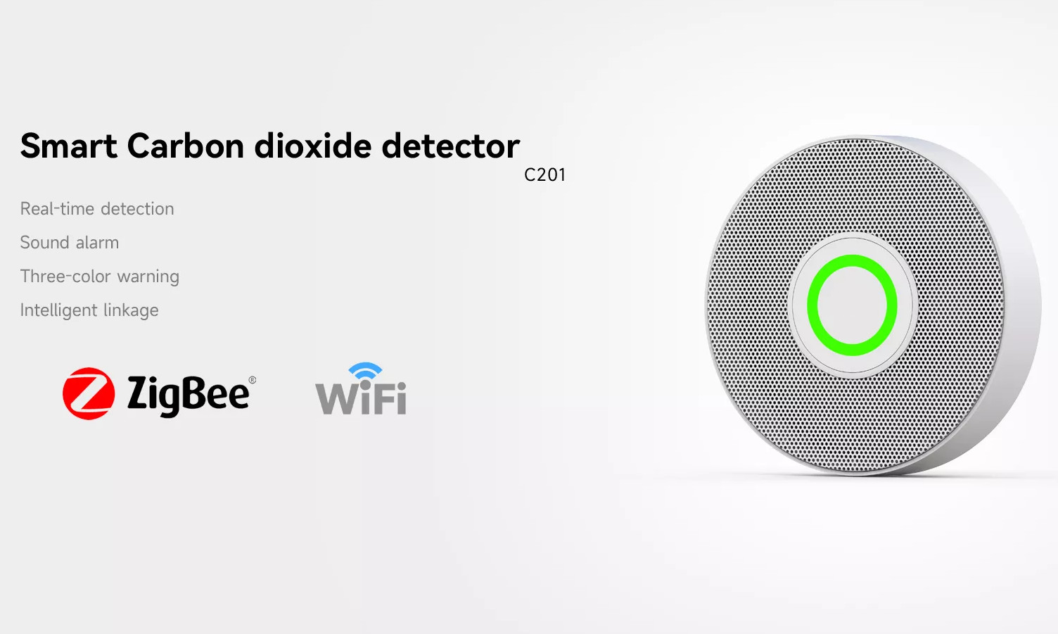 Glomarket Tuya Zigbee High Sensitivity Digital DisplayWireless Carbon Dioxide Detector For Outdoor Indoor