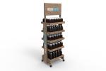 Beverage Bottle Wood Display Stand Beer Display Stand For Grocery Store