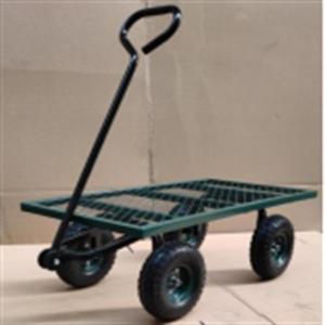 Wholesale Metal Heavy Duty Yard Cart Four Wheel Mesh Deck Steel Wagon Hose Reel Tool Cart from china suppliers