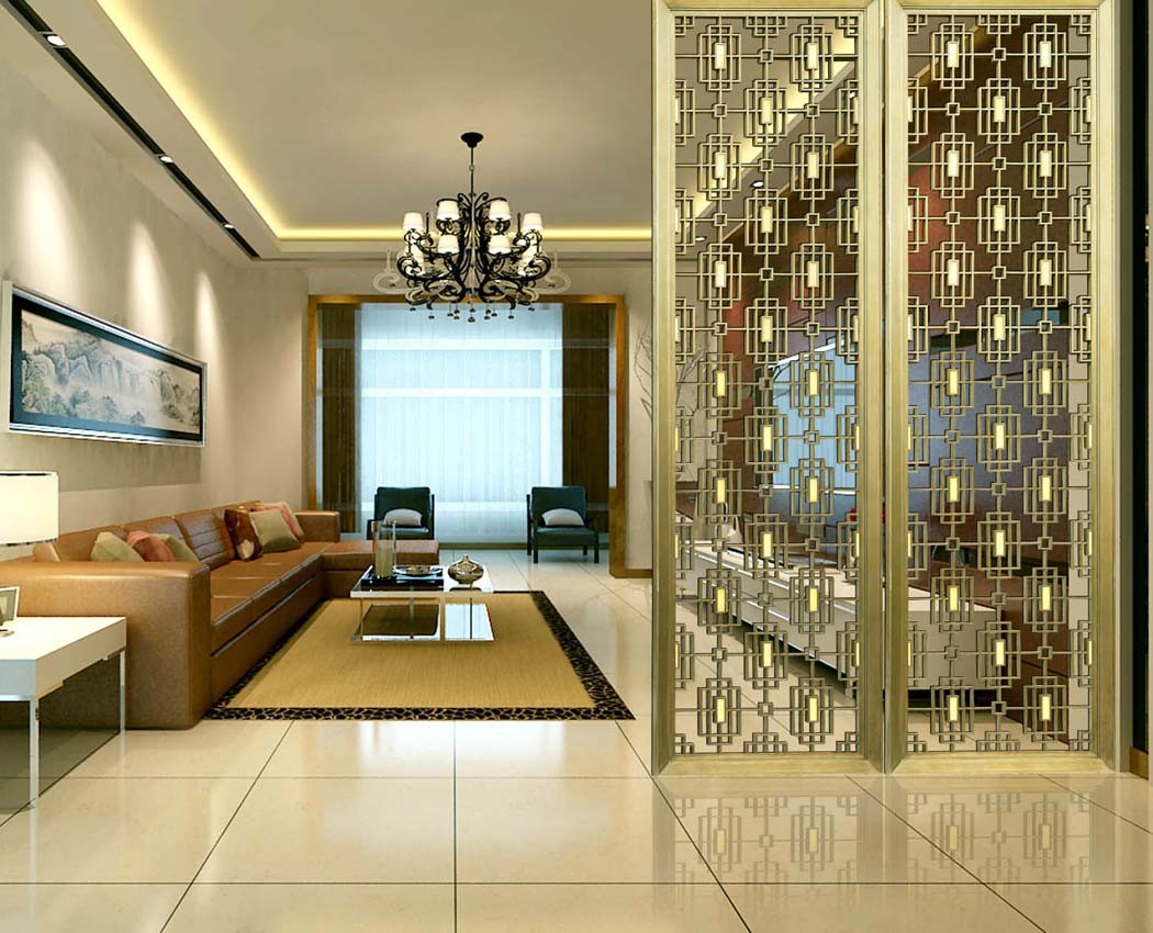 Stylish 304 316 Gold Stainless Steel Frame Storage Modern Furniture Screen