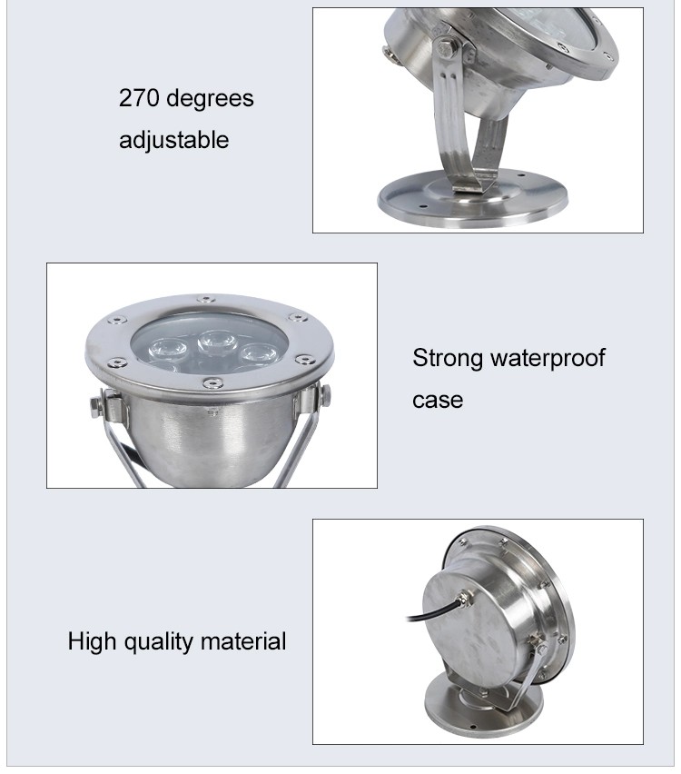 Cob Underwater LED Lights Stainless Steel 15/30/45/60/120 Beam Angle IP68
