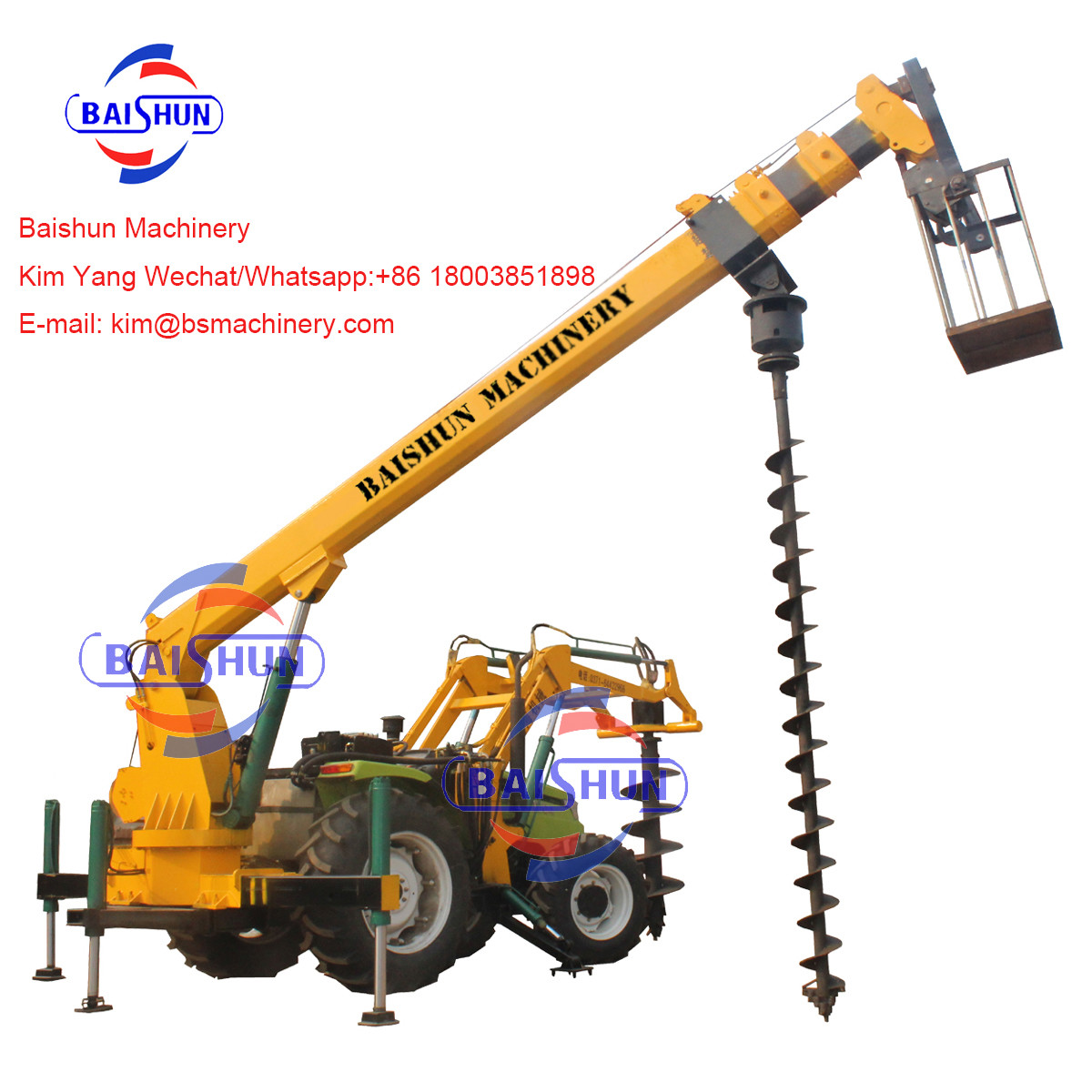 Tractor Crane Pole Erection Machine For Power Transmission 100-2000MM