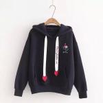 Knitted Fabric Women'S Oversized Pullover Hoodies Embroidered Custom
