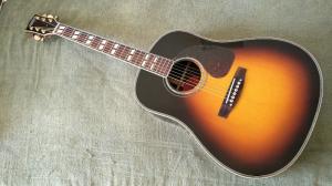 Wholesale Guitar Factory Customization Acoustic Guitar Vintage Top AAA Sitka Solid Spruce Body Guitar with Fishman pickups from china suppliers