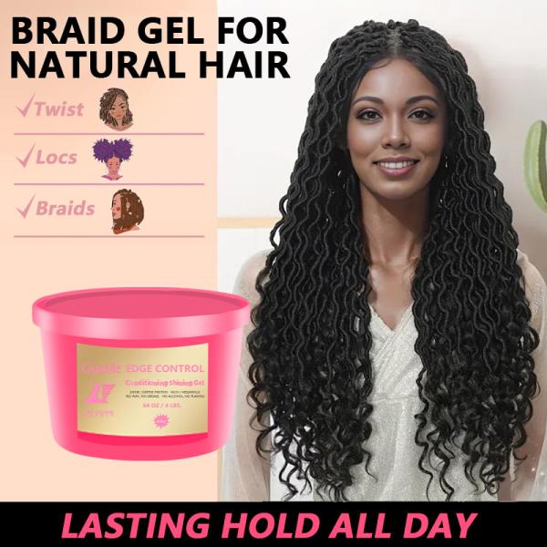 Private Label Braiding Gel Extra Hold Hair Gel for Black Women & Men Natural