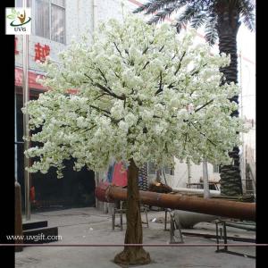 Wholesale UVG wedding stage decoration use indoor white artificial cherry blossom trees for sale CHR011 from china suppliers