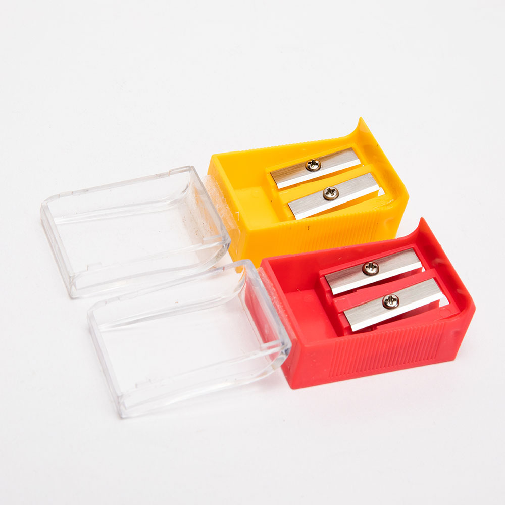 Fancy PS Plastic Double Hole Sharpener Metal Sharp Blades
