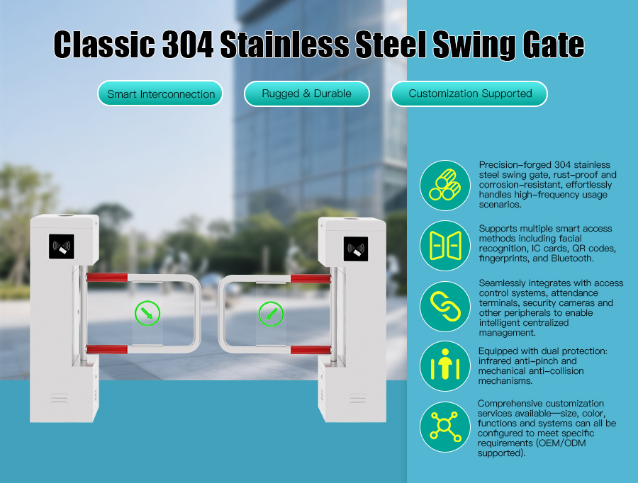 HCW Access Control Office Security Turnstile Face Recognition Turnstile 40 Persons / Min