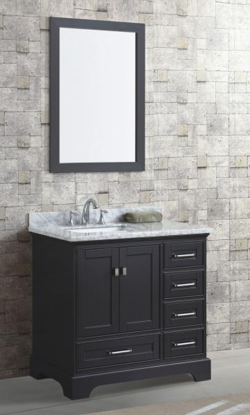 36′′ Black Color Bathroom Vanity Cabinets Floor Standing Installation Classic