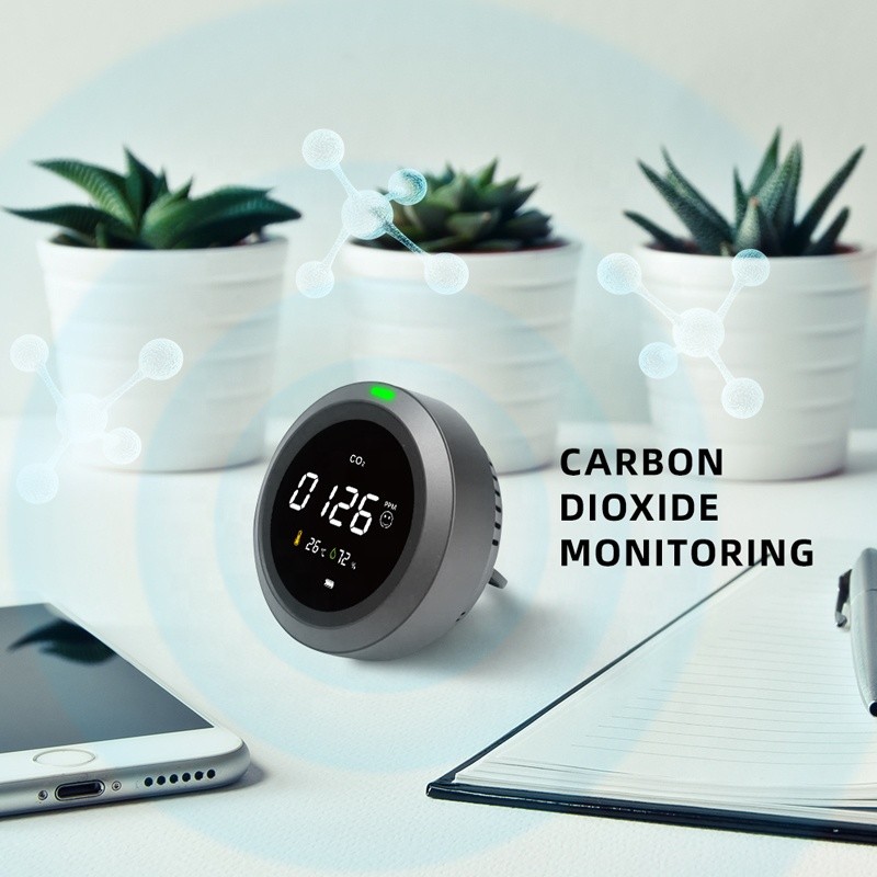 Black 1 PPM Co2 Meter 2400mAh Environmental Testers