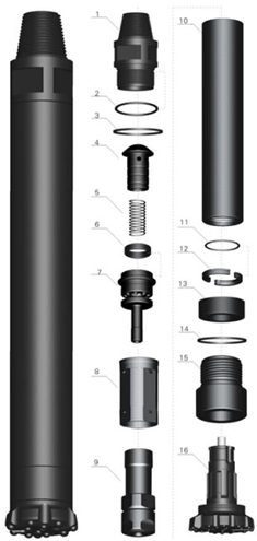 12'' High Pressure DTH Drilling Tools DTH Hammer For Construction / Borehole Drilling