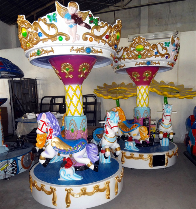 Durable Mini Carousel Ride 3 Seats Careful Painting High Temperature Resistance