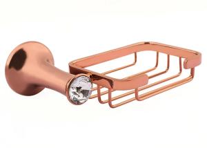 Wholesale Plate Rose Gold Bathroom Accessory Soap Dish Zinc Alloy and Crystal from china suppliers