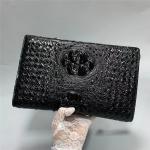 Knitted Designer Genuine Alligator Skin Men Woven Clutch Purse Authentic