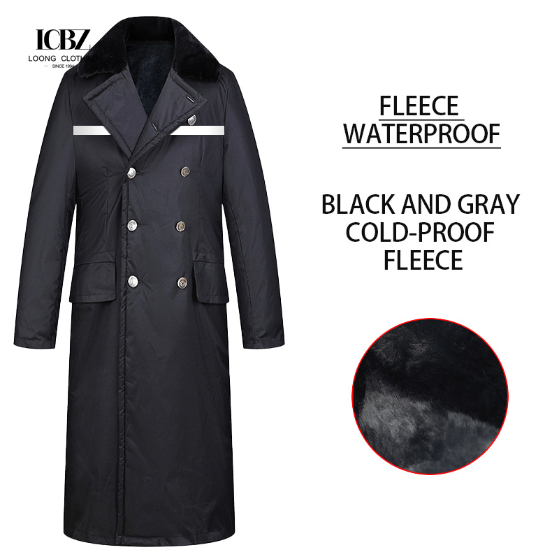 Customized Logo Printing Black Winter Coat Security Uniform Set for Security Guards