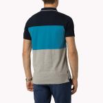 Quick Dry Mens Polo Style Shirts Golf Clothing , High Collar Striped Polo Shirts