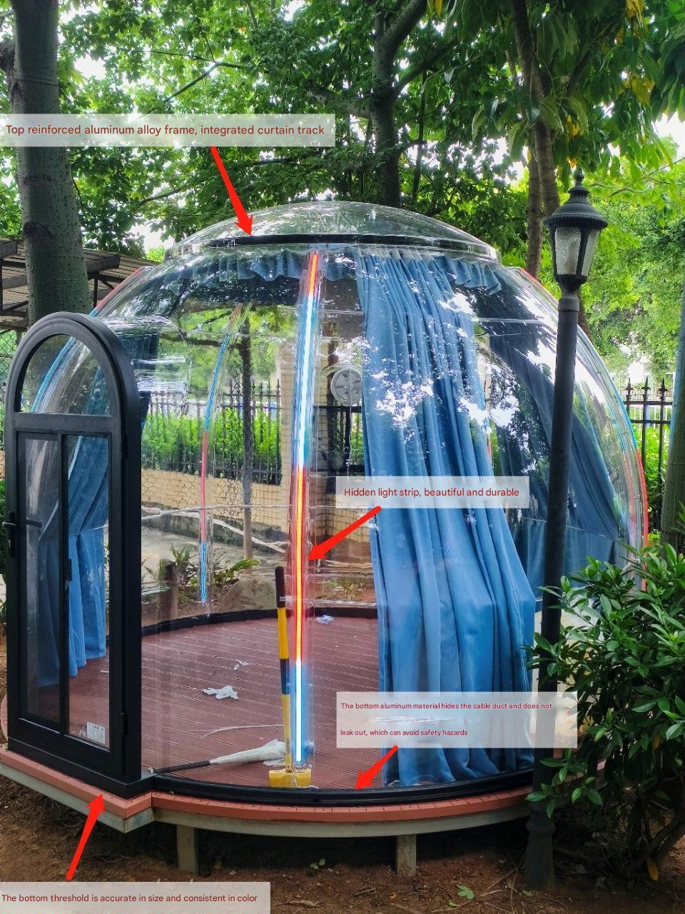 Transparent Homestay Outdoor Panoramic Tent Wild Camping Landscape PC Starry Bubble Room for Hotel