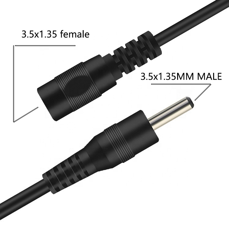Male to Female 3.5 1.35mm DC Power Extension Cable for CCTV Camera Power Bank
