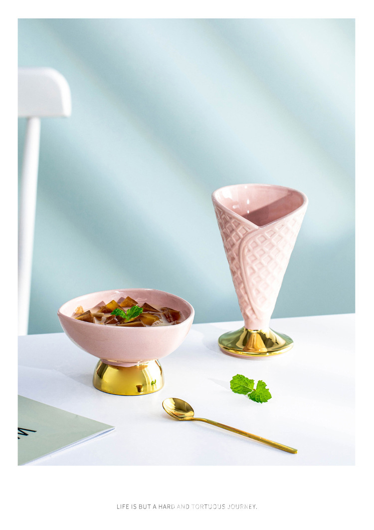 Porcelain Ceramic Home Decoration Cup For Ice Cream Dessert OEM