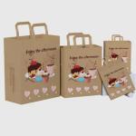 Custom Logo European Style Tote Gift Paper Bag With Handle Paper Food Shopping