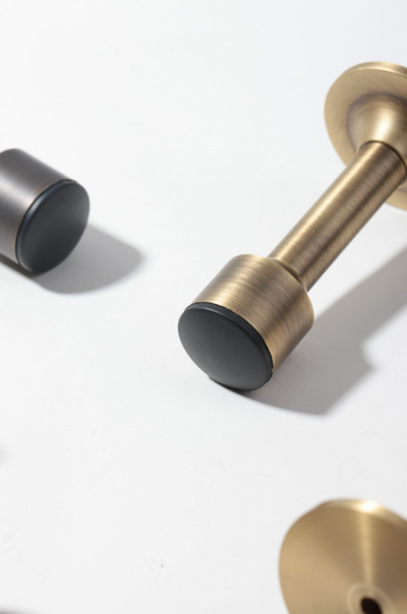 Amertop Brass Door Stops Black Brushed Rubber Door Holder 54mm 45mm
