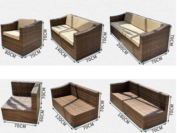 250kg Rattan Furniture Sofa And Chairs Set Hotel Villa Leisure Combination