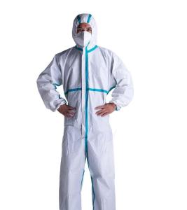 Wholesale Microporous Safety Disposable Protective Coveralls / Isolation Suit CE FDA Approved from china suppliers