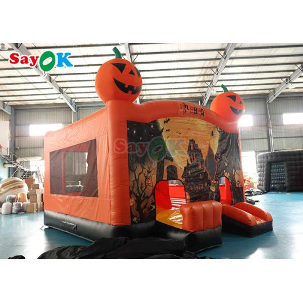 Commercial Haunted Halloween Inflatable Bounce House Castle Slide 15.7x15.7x16.4ft