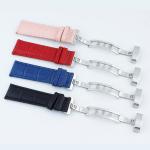 ALK Leather Watch Band Bracelet Strap butterfly deployant Clasp buckle Watchband