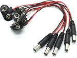 9V Battery Snap Clip Connector To DC Male 5.5 2.1mm Jack Plug Power Cable for