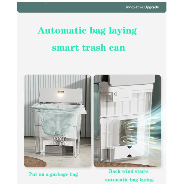 Automatic Package Self Seal Smart Trash Can Infrar Automatic Suction Trash Can