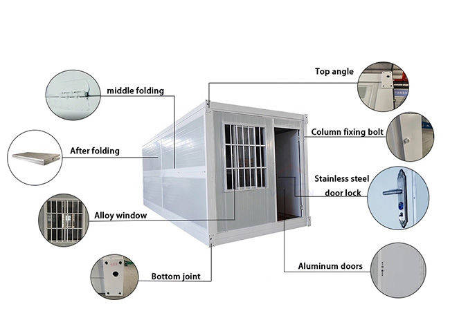 Light Gauge steel Modular Home Prefab Folding Container Houses 20FT 40FT for Affordable Emergency Shed
