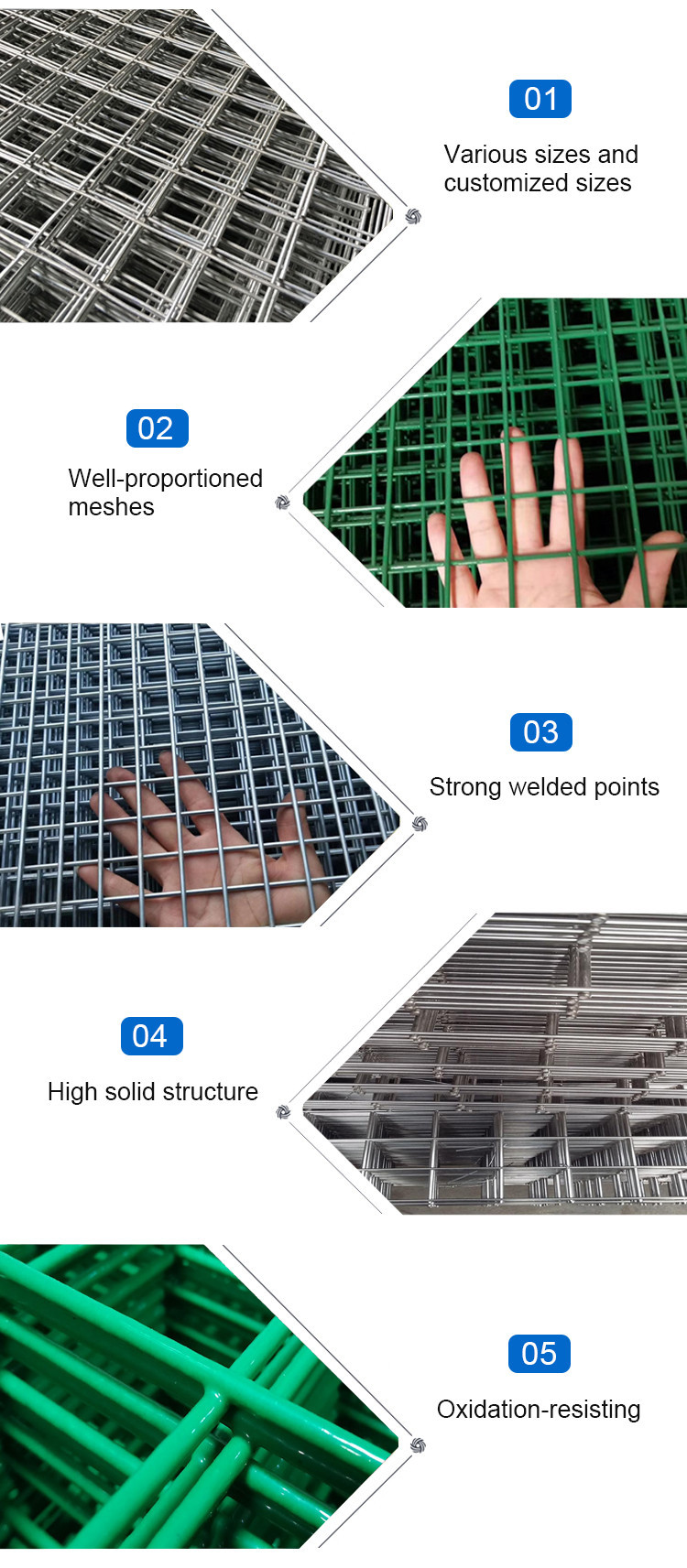 Corrosion Resistant Welded Mesh Panel with Galvanized PVC Coating