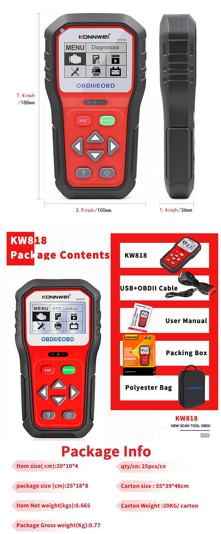Cozy Computerized Engine Analyzer Code Reader With O2 Sensor Test 2.8 Inches