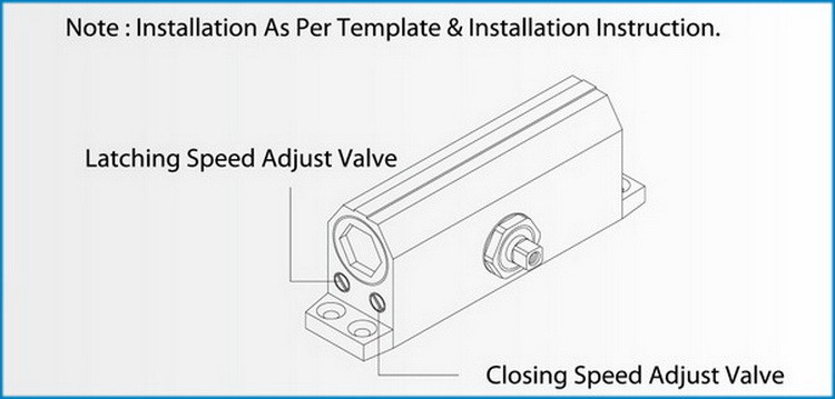 Square Overhead Residential Door Closer , Top Jamb Fire Rated Auto Door Closer