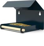 Rain Cover Roof Bird House Frame Wall Mounted Garden Locker Bird Feeder in Black