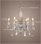 Wood Bead chandelier lighting lustre bois for country farmhouse rustic
