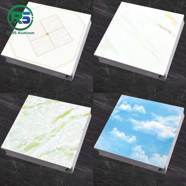 Steel Interior Artistic Metal Ceiling Tiles Aluminium Clip In False Frame 600