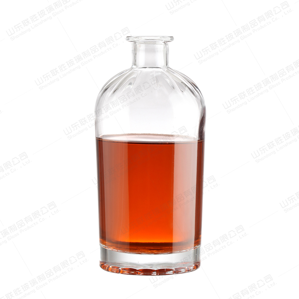 Transparent 750ML Custom Label Flint Empty Bottles Glass Spirits Large Spirit Bottle for Beverage