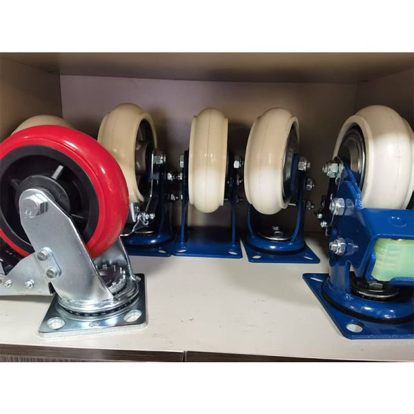 A1 Industrial Heavy Duty Dual Spring Shock Absorbing Steel Core Polyurethane Rigid Caster 4''Smooth Heavy Load Transport