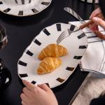 Under Glazed Fashion Ceramic Kitchen Plates Set Dinner Dinnerware For Party