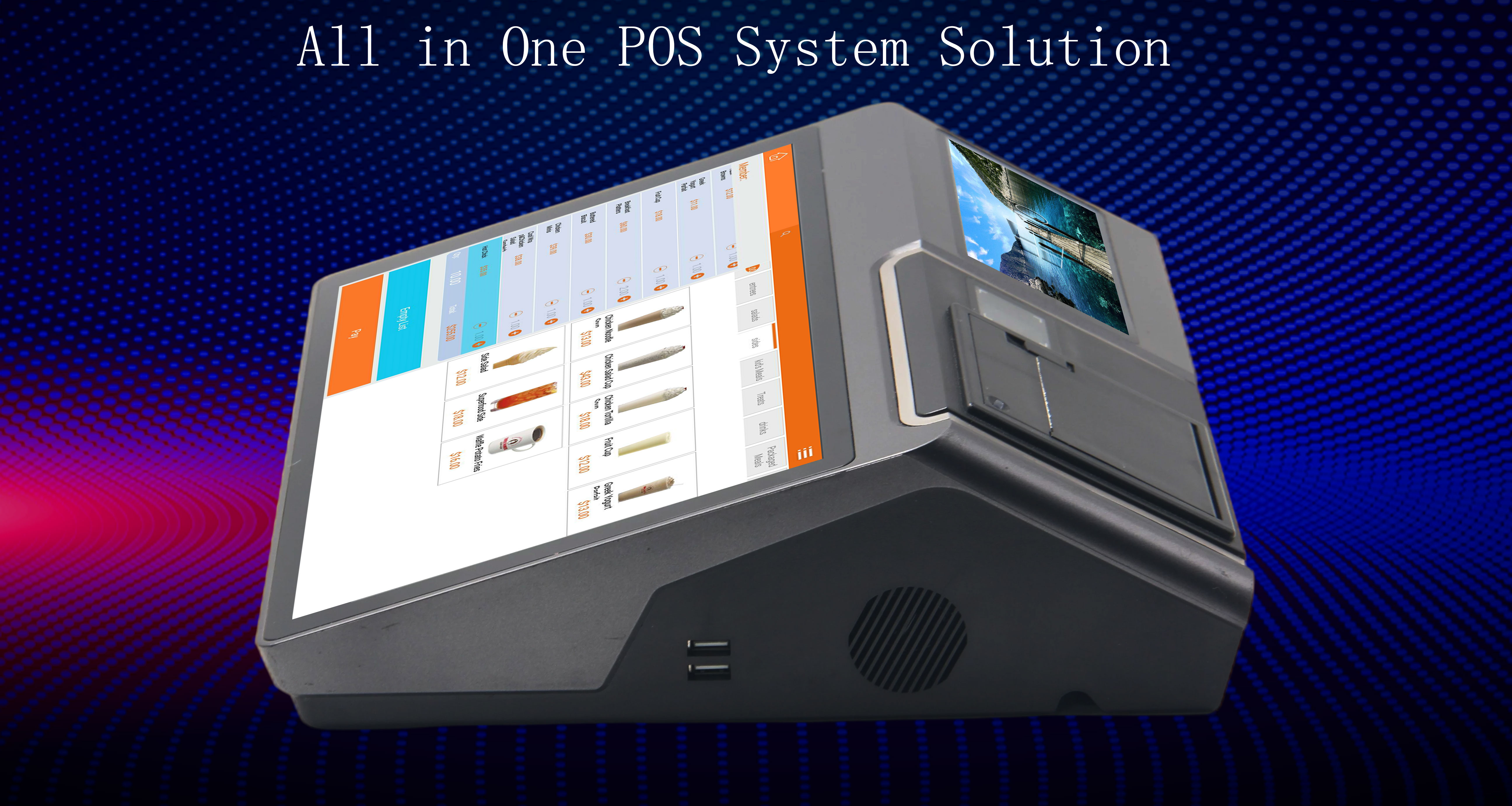 A12Pro POS Machine With 2D Scanning 16 EMMC/32 SSD Storage for Restaurants and Stores